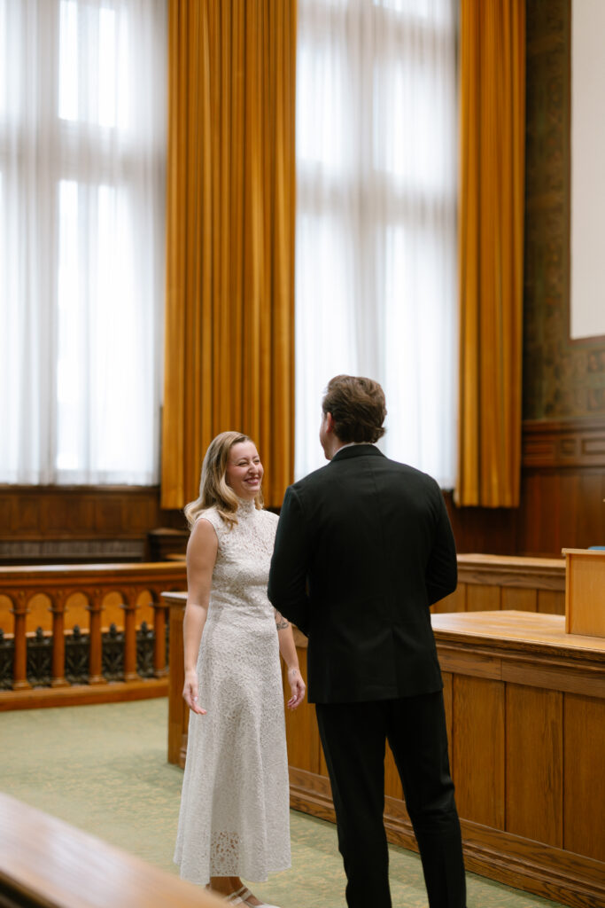 Toronto Old City Hall Civil Ceremony Couple standing at ceremony