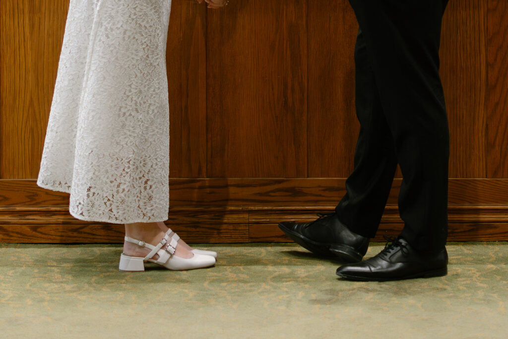 Toronto Old City Hall Civil Ceremony Couple's feet